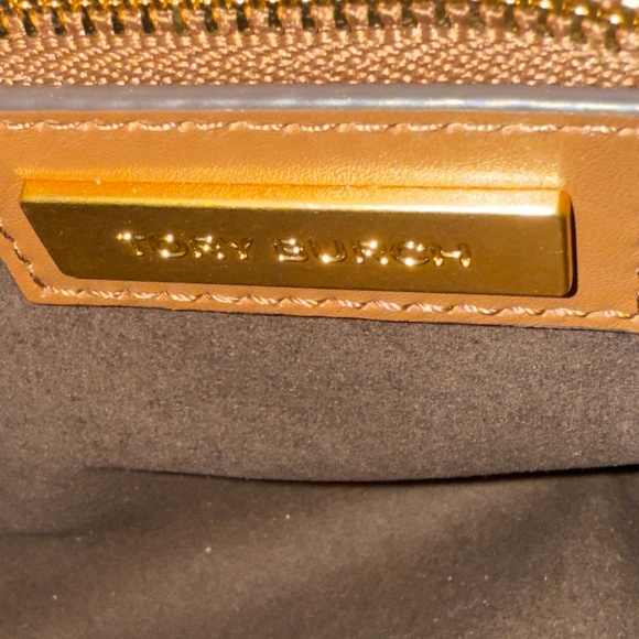 Tory Burch Brown Leather Barrel Tote - Picture 9 of 13